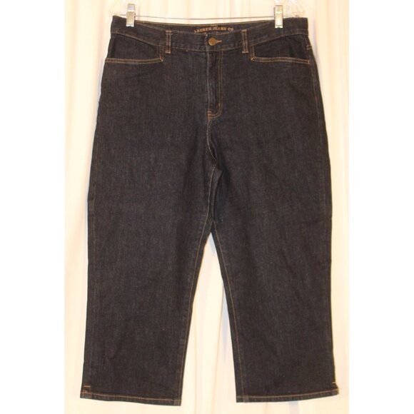 Ralph Lauren Jeans Co. 'Classic MidCalf' Cropped Dark Blue Size 12 x 22" Inseam - Picture 1 of 7